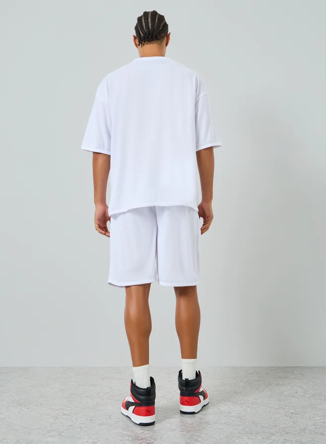 Take Two  Men Solid Oversized T-Shirt and Shorts Co-Ords for Men | Best Price UAE